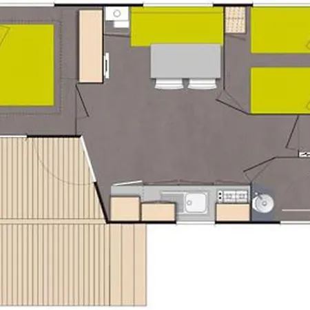 Mobil-home Avec Terrasse Pour 4 Personnes - Api-1-52-731