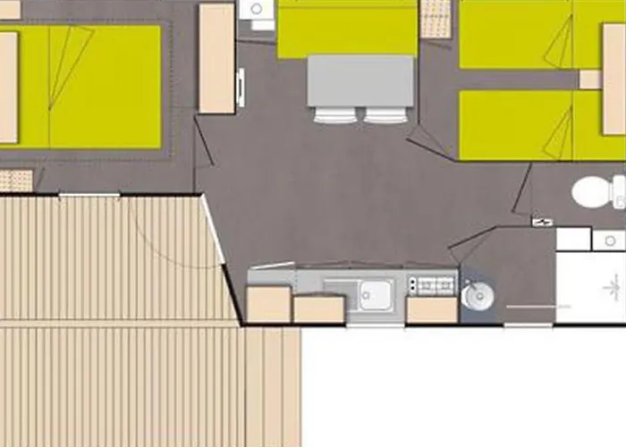 Mobil-home Avec Terrasse Pour 4 Personnes - Api-1-52-731